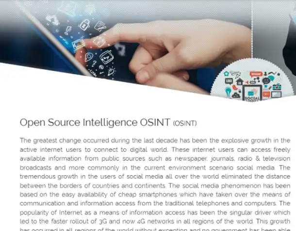 Open Source Intelligence (OSINT)